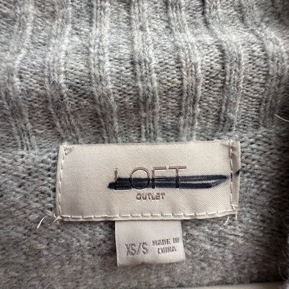 Ann Taylor LOFT outlet Poncho sweater mock neck gray XS/S  NEW - Picture 6 of 9